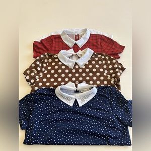 Package of 3 Faith & Joy size Large women blouses.